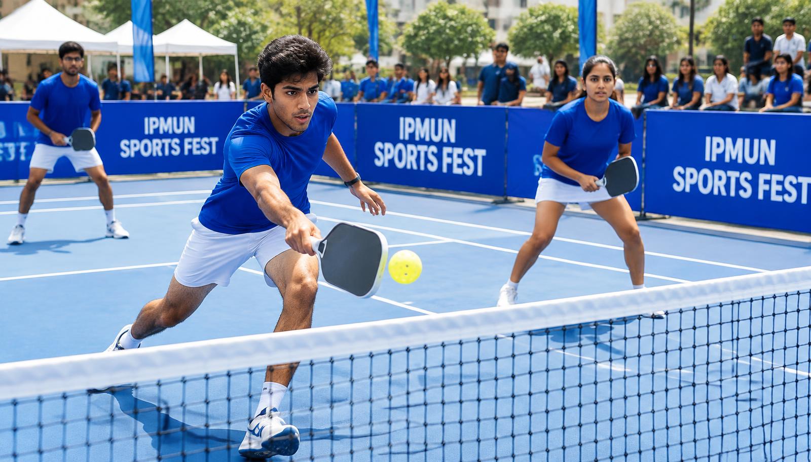 Students playing pickleball at IPMUN Sports Fest